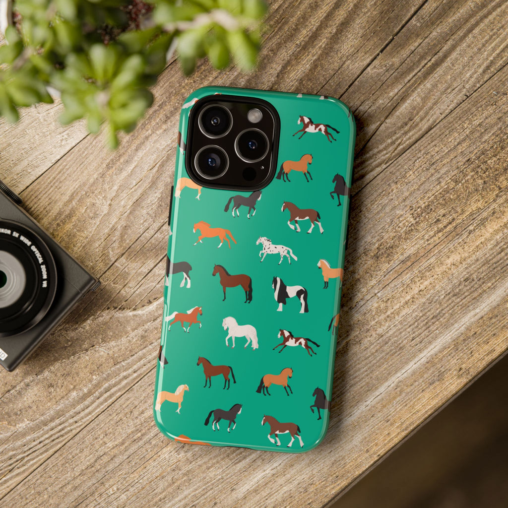 assorted horse breeds phone case