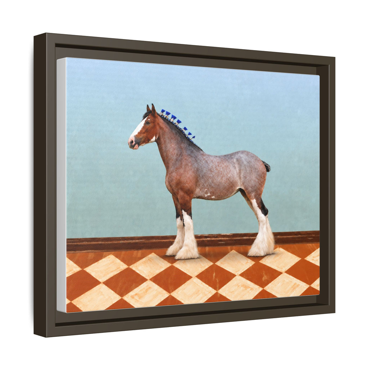 Gentle Giant in Terracotta - Bay Roan Clydesdale Draft Horse Art Print | Equestrian Wall Art