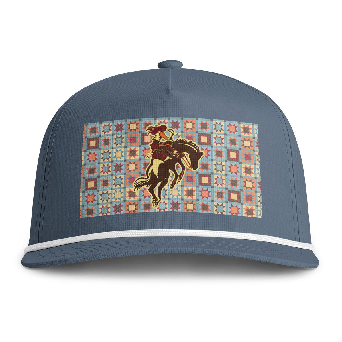 Star Patch Bronc Hat - Western Rodeo Rope Cap - Cowgirl Quilt