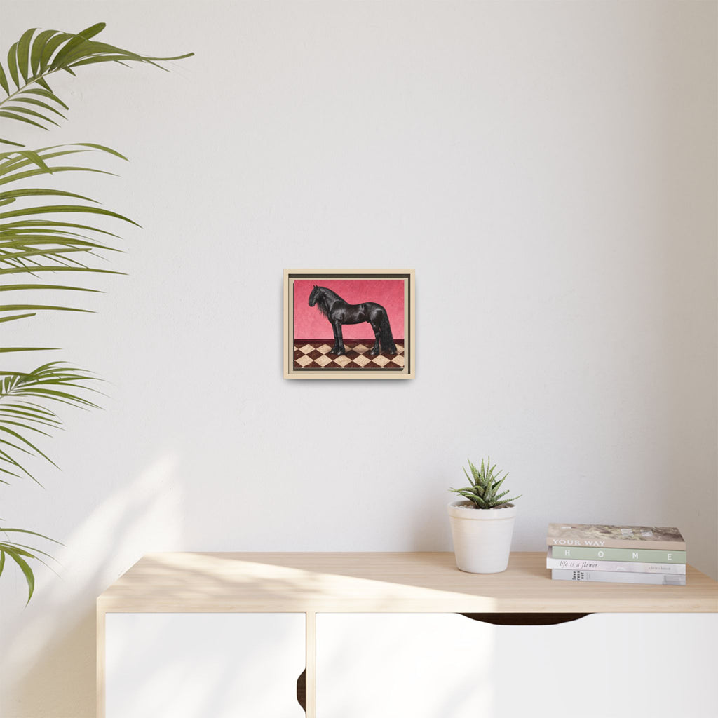 Gentle Giant in Raspberry - Black Friesian Draft Horse Art Print | Equestrian Wall Art