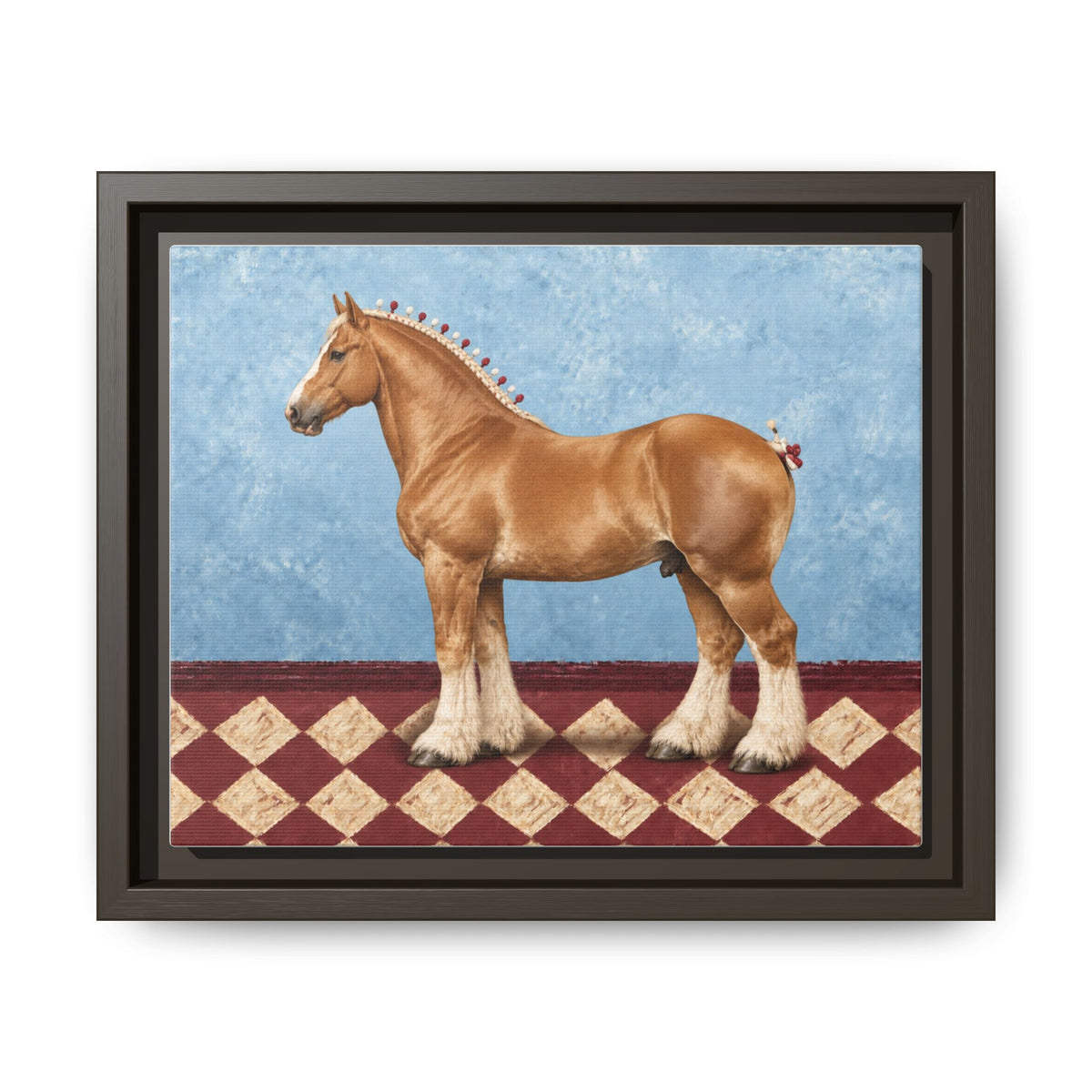 Gentle Giant in Blue - Flaxen Chestnut Belgian Draft Horse Art Print