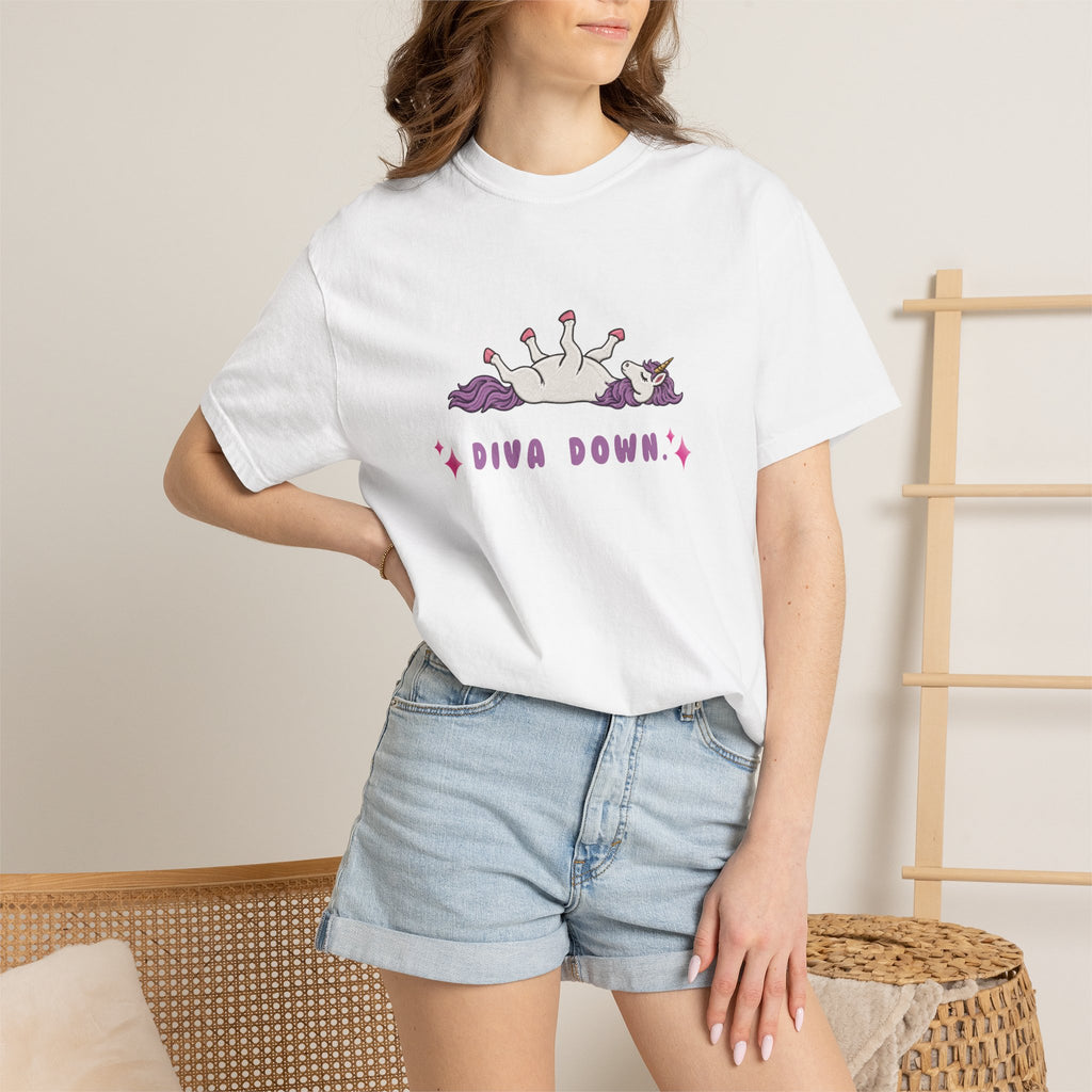 Diva Down Comfort Colors T-shirt