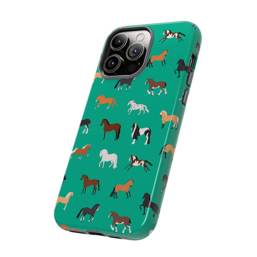 assorted horse breeds phone case