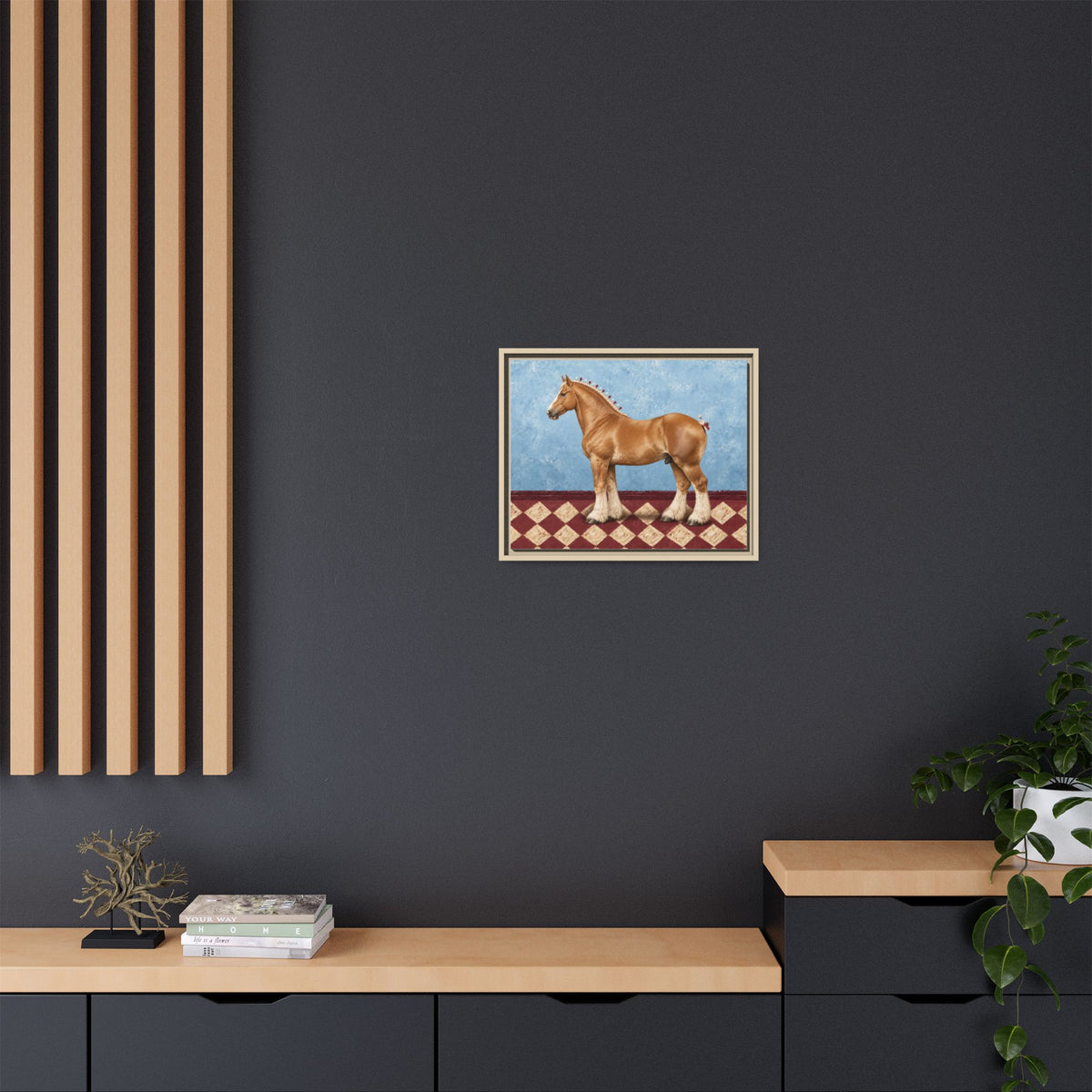 Gentle Giant in Blue - Flaxen Chestnut Belgian Draft Horse Art Print