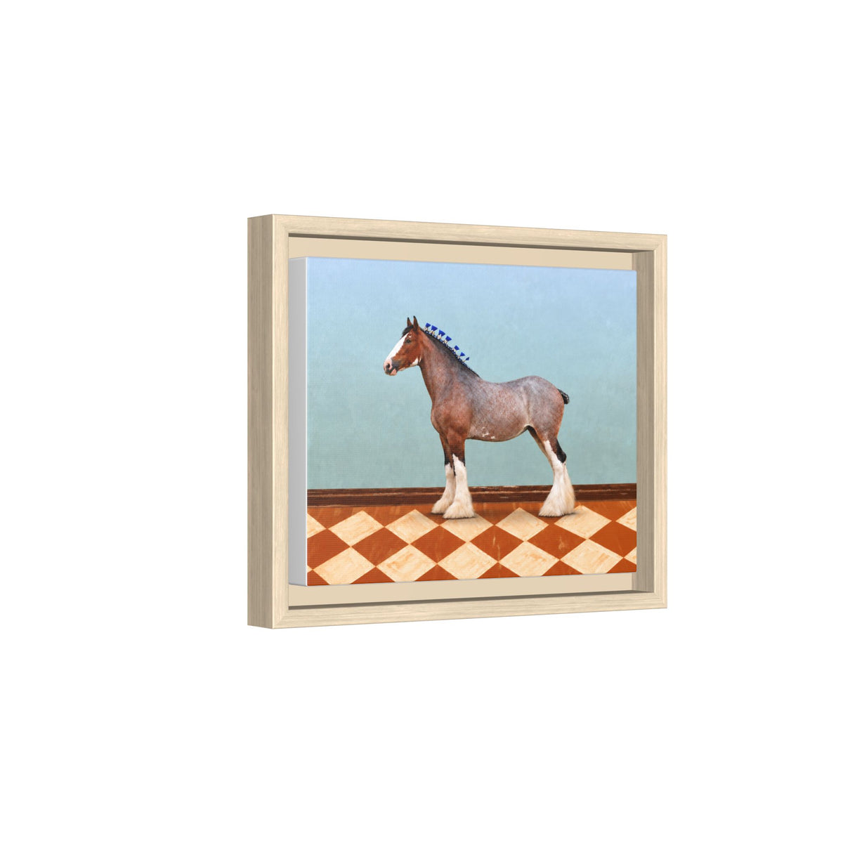 Gentle Giant in Terracotta - Bay Roan Clydesdale Draft Horse Art Print | Equestrian Wall Art