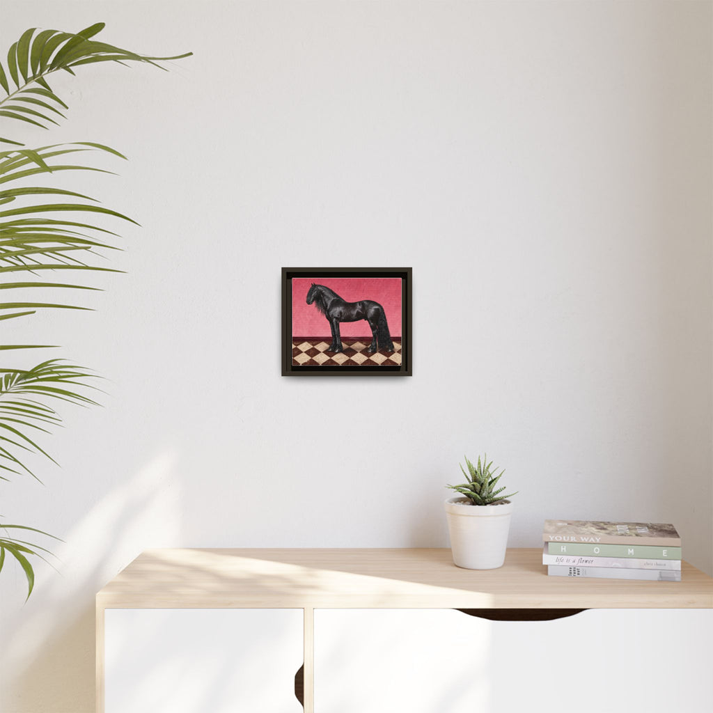 Gentle Giant in Raspberry - Black Friesian Draft Horse Art Print | Equestrian Wall Art