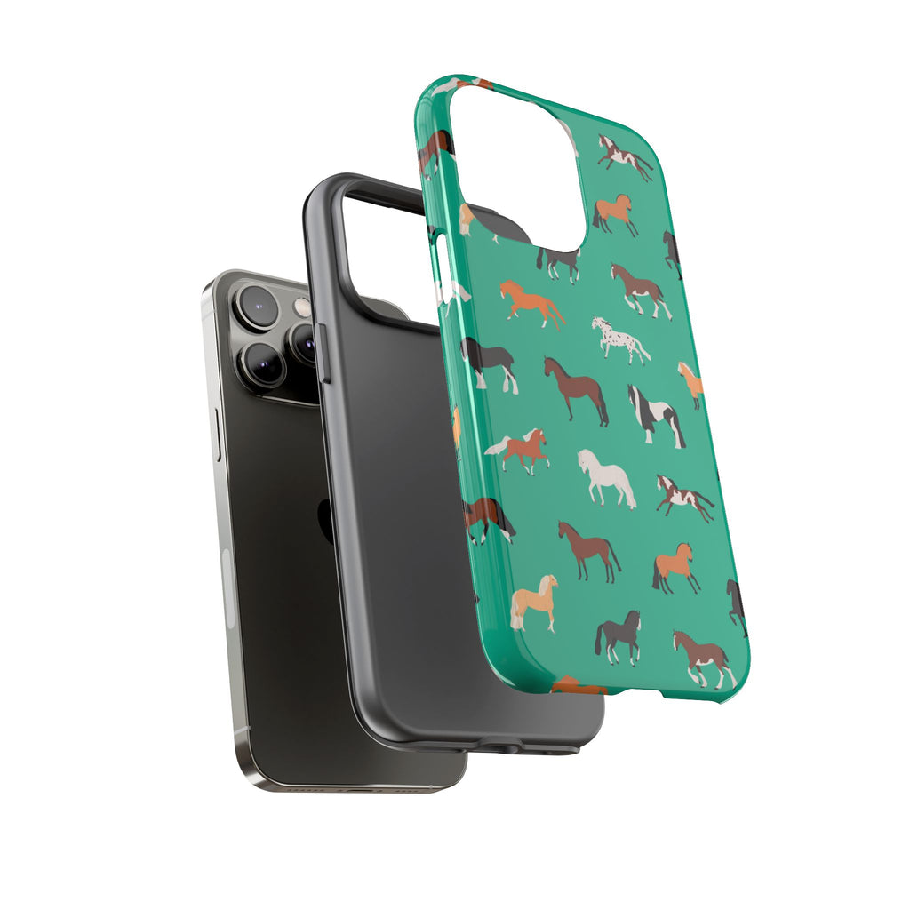 assorted horse breeds phone case