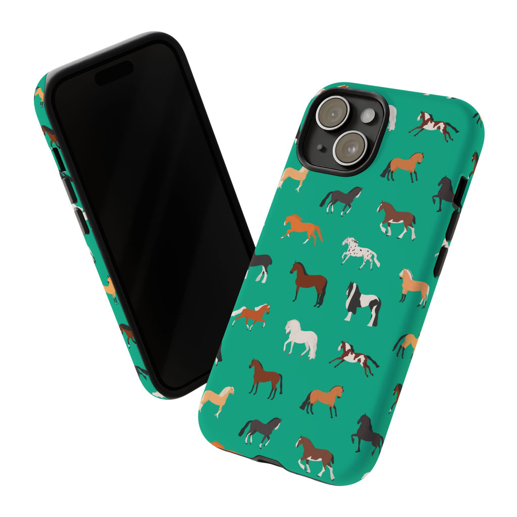 assorted horse breeds phone case