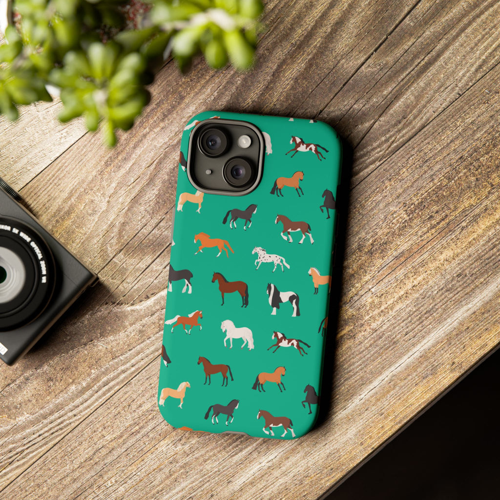 assorted horse breeds phone case