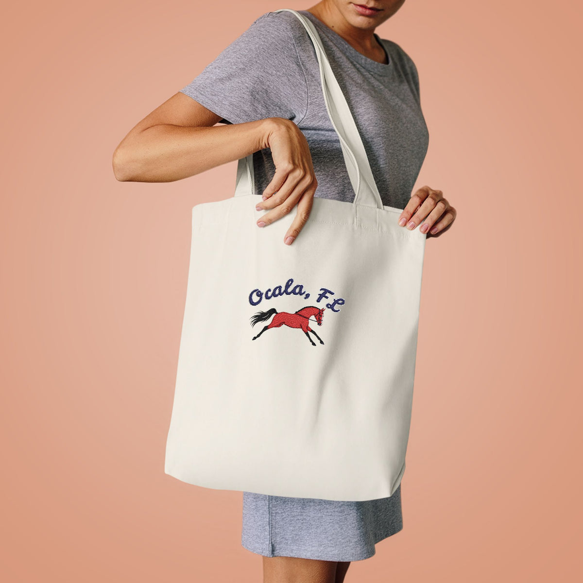 Ocala, Fl Equestrian Cotton Tote Bag