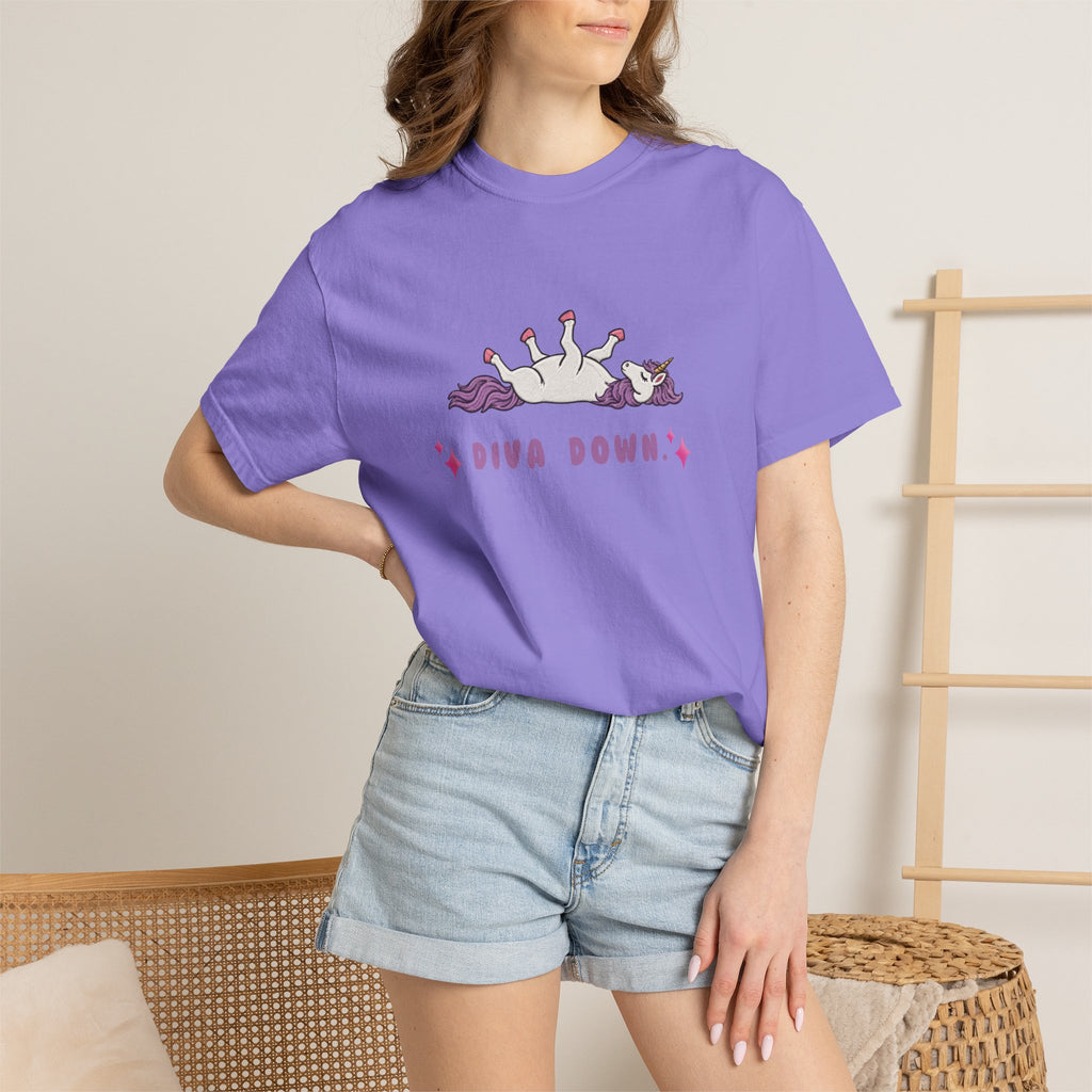 Diva Down Comfort Colors T-shirt