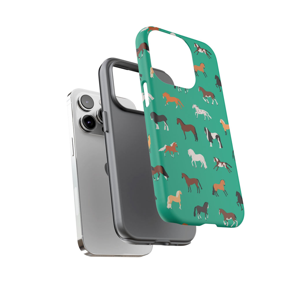 assorted horse breeds phone case