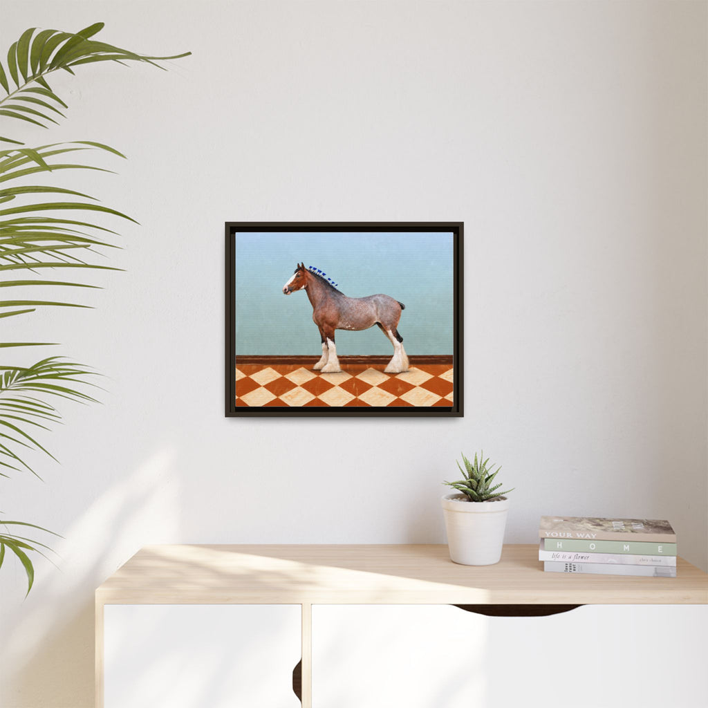 Gentle Giant in Terracotta - Bay Roan Clydesdale Draft Horse Art Print | Equestrian Wall Art