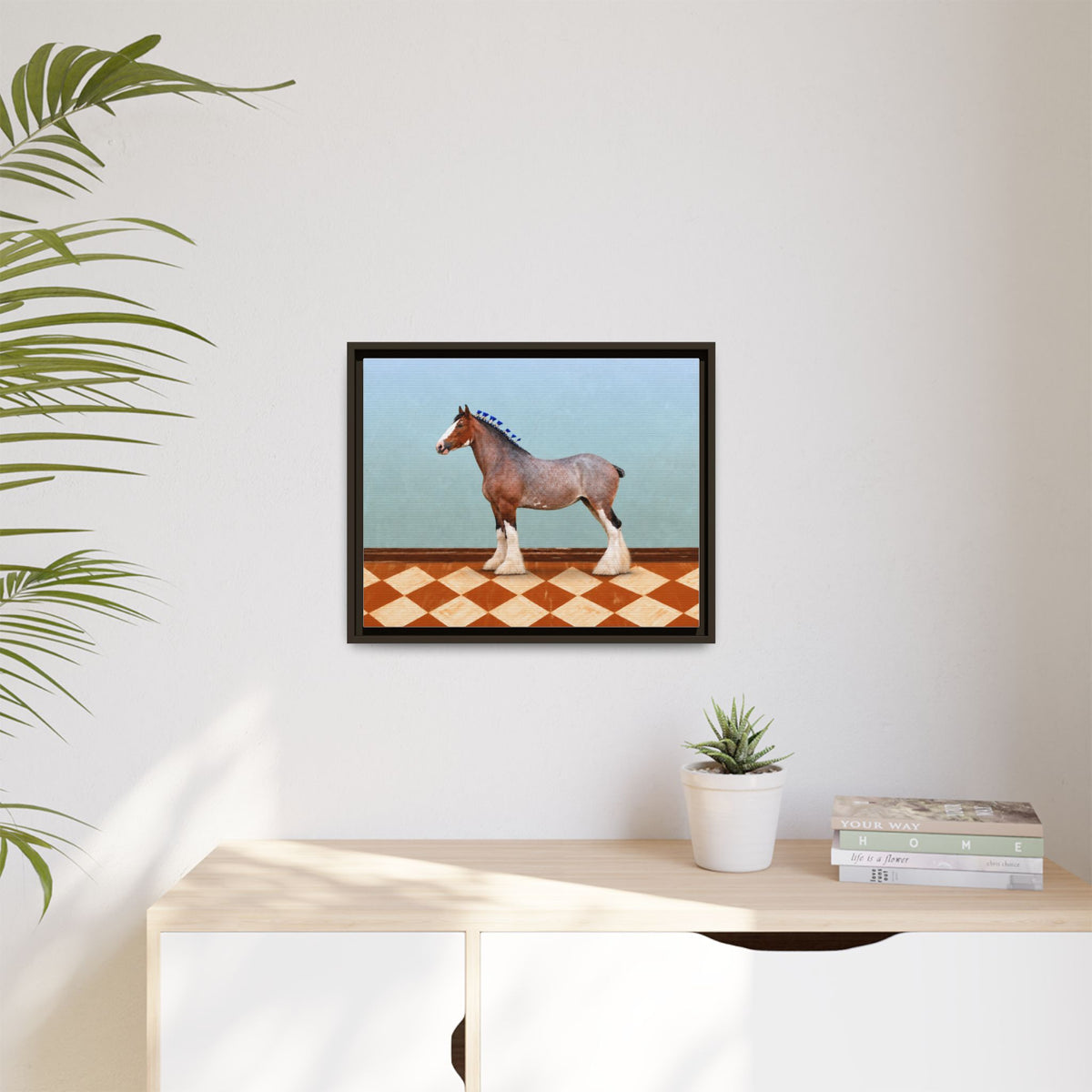 Gentle Giant in Terracotta - Bay Roan Clydesdale Draft Horse Art Print | Equestrian Wall Art