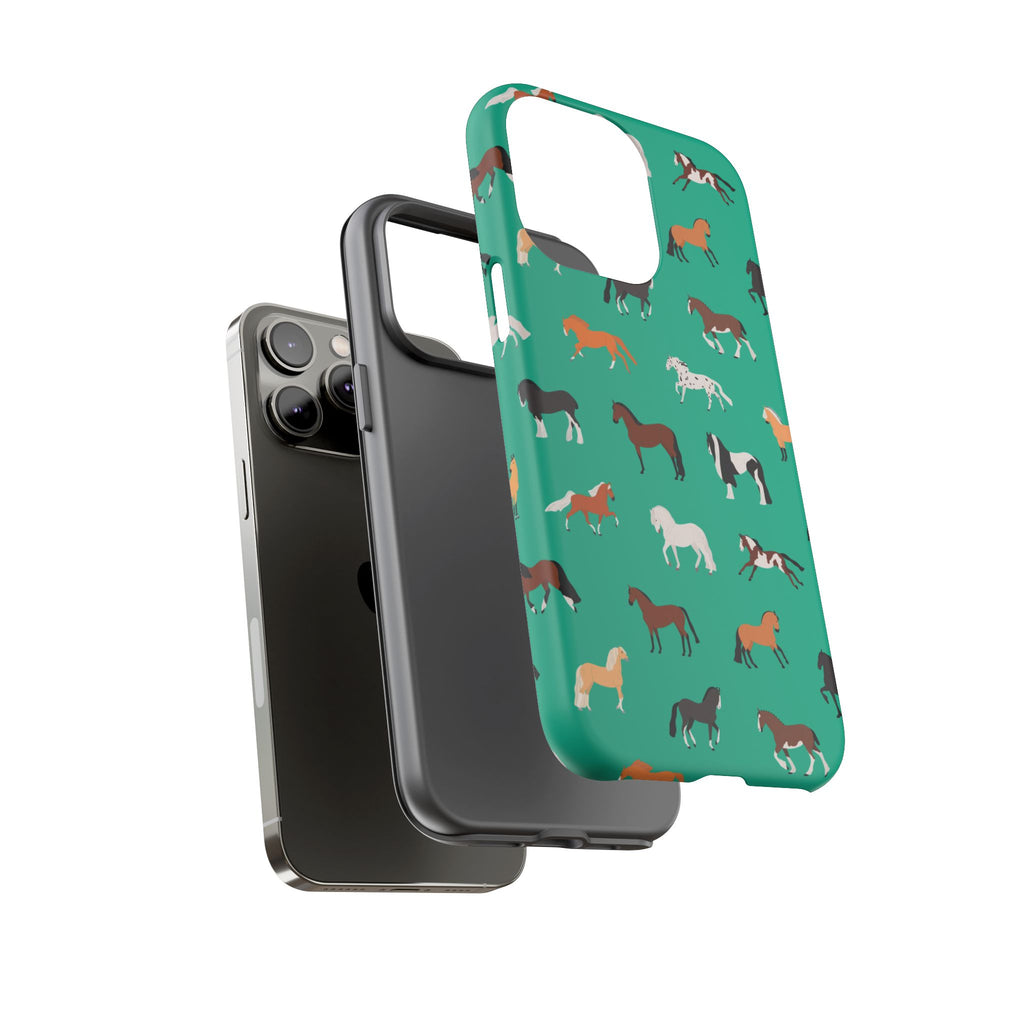 assorted horse breeds phone case
