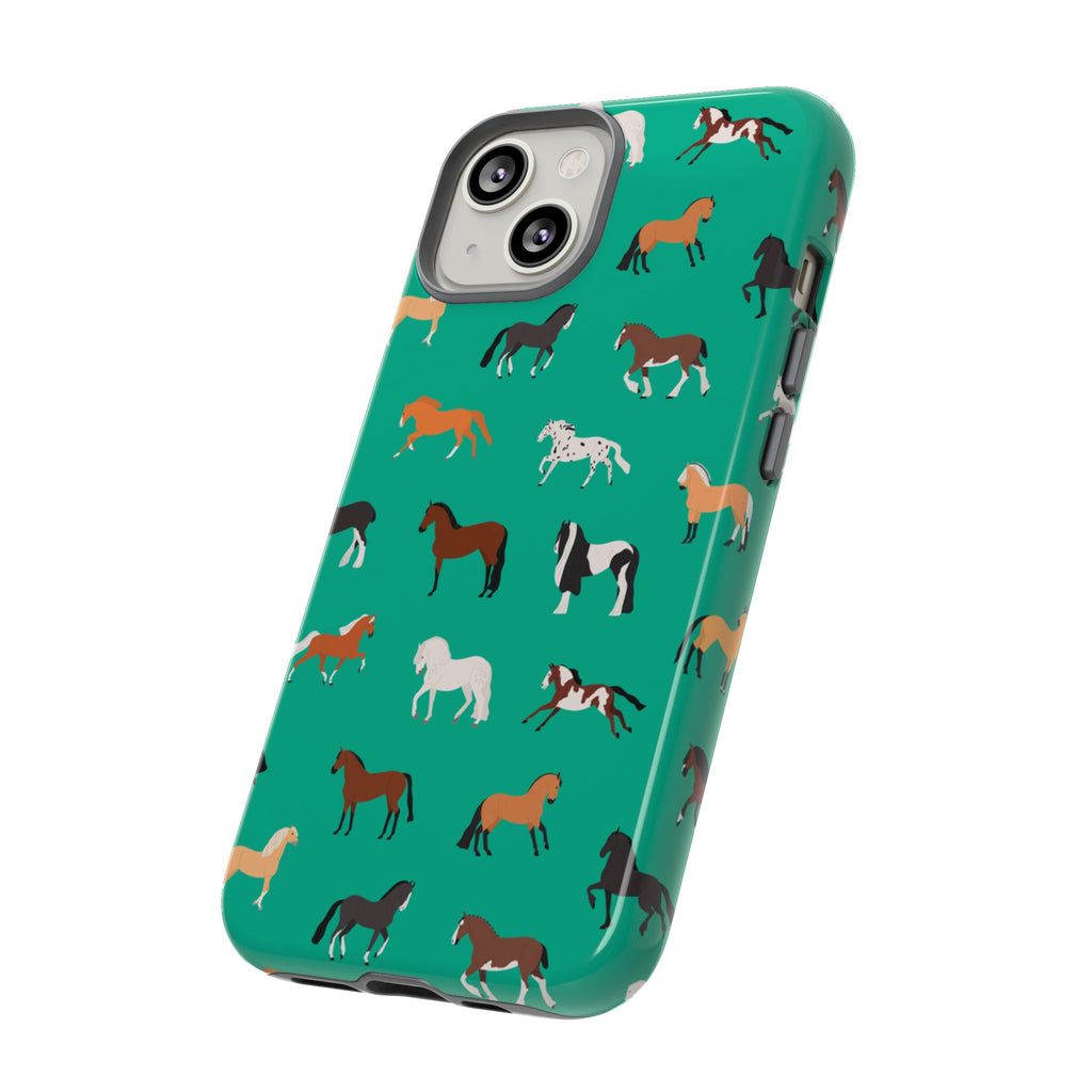 assorted horse breeds phone case