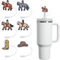 6 Pcs Straw Cover for Stanley Cup Horse Equestrian Straw toppers