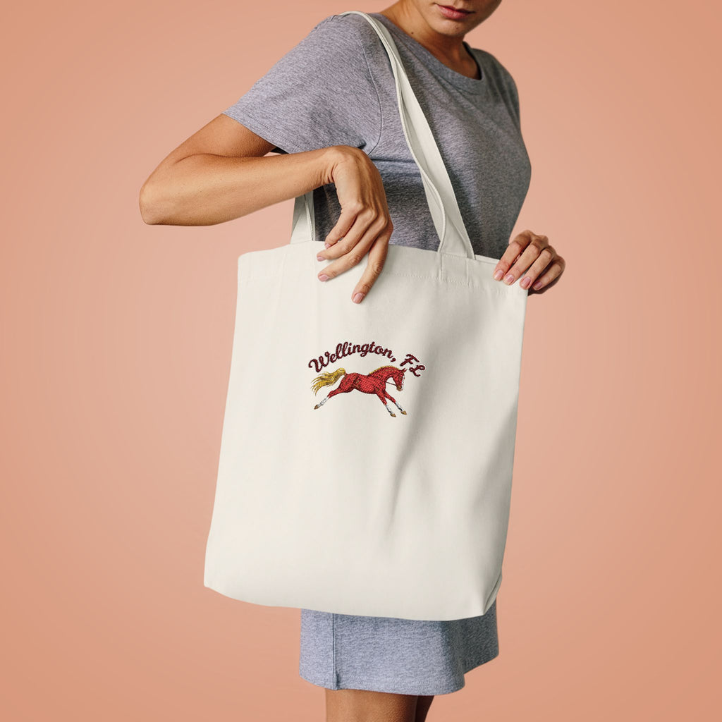 Wellington, FL Equestrian Cotton Tote Bag