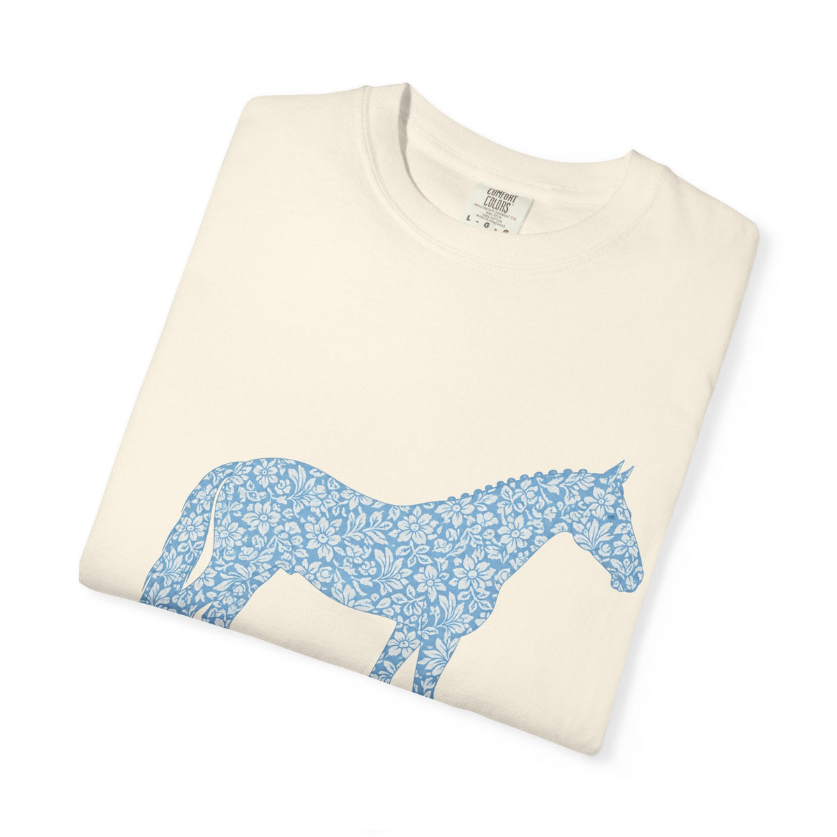 Blue Ribbon Bloom T-shirt | Oversized Equestrian Horse Shirt - The Other Equestrian