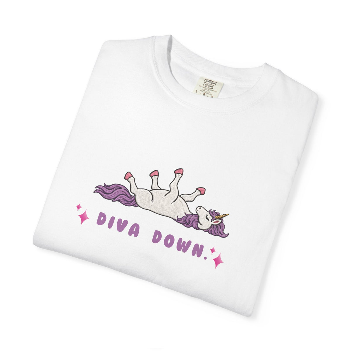 Diva Down Comfort Colors T-shirt | Funny Equestrian Meme Horse Shirt - The Other Equestrian