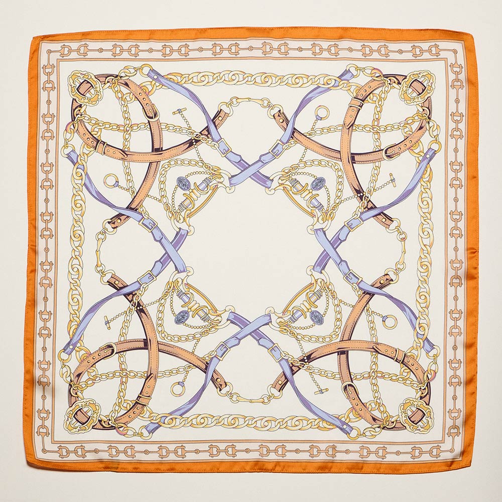 Equestrian Chain and Harness Print Square Bandana Scarf - The Other Equestrian