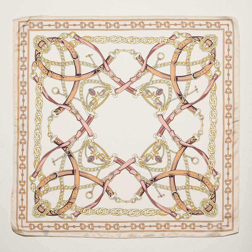 Equestrian Chain and Harness Print Square Bandana Scarf - The Other Equestrian