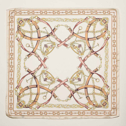 Equestrian Chain and Harness Print Square Bandana Scarf - The Other Equestrian