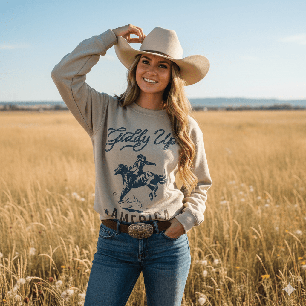 Giddy Up America Graphic Sweatshirt - The Other Equestrian