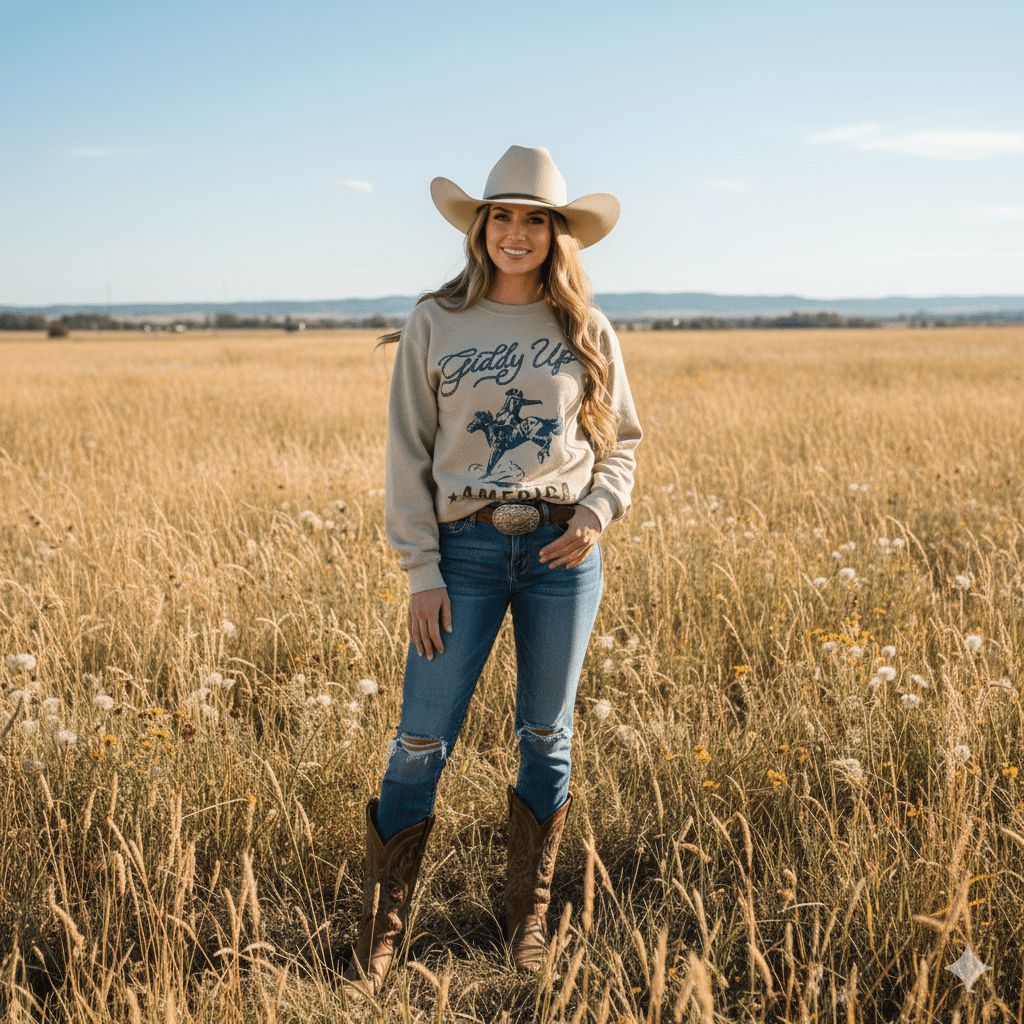 Giddy Up America Graphic Sweatshirt - The Other Equestrian