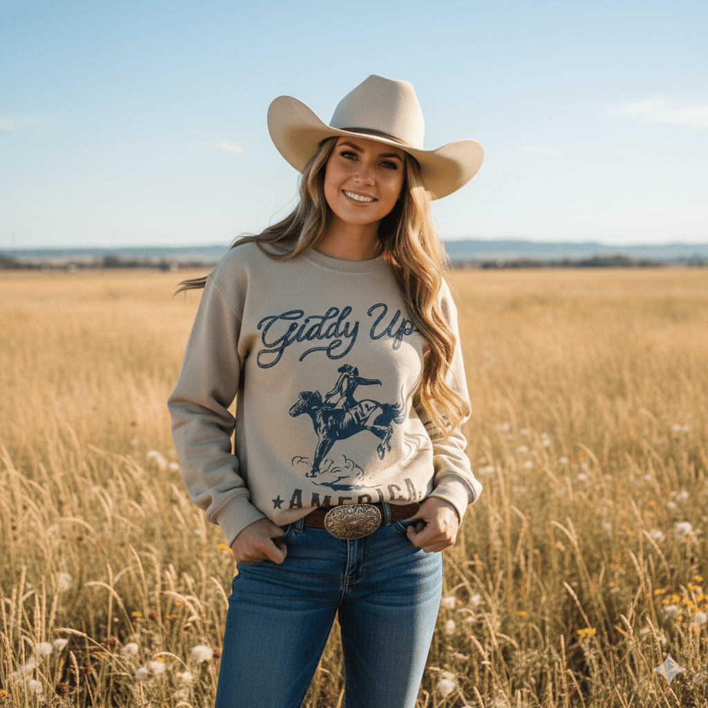 Giddy Up America Graphic Sweatshirt - The Other Equestrian