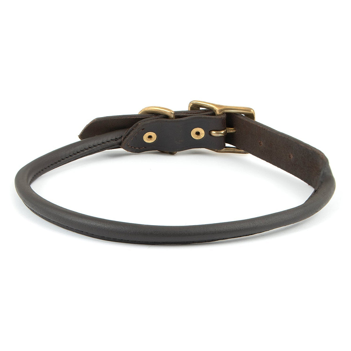 Jeffers Rolled Leather Dog Collars with Brass Hardware - The Other Equestrian