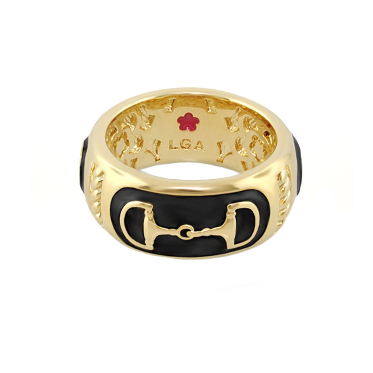 Equestrian Stirrup Ring — Black Horsebit