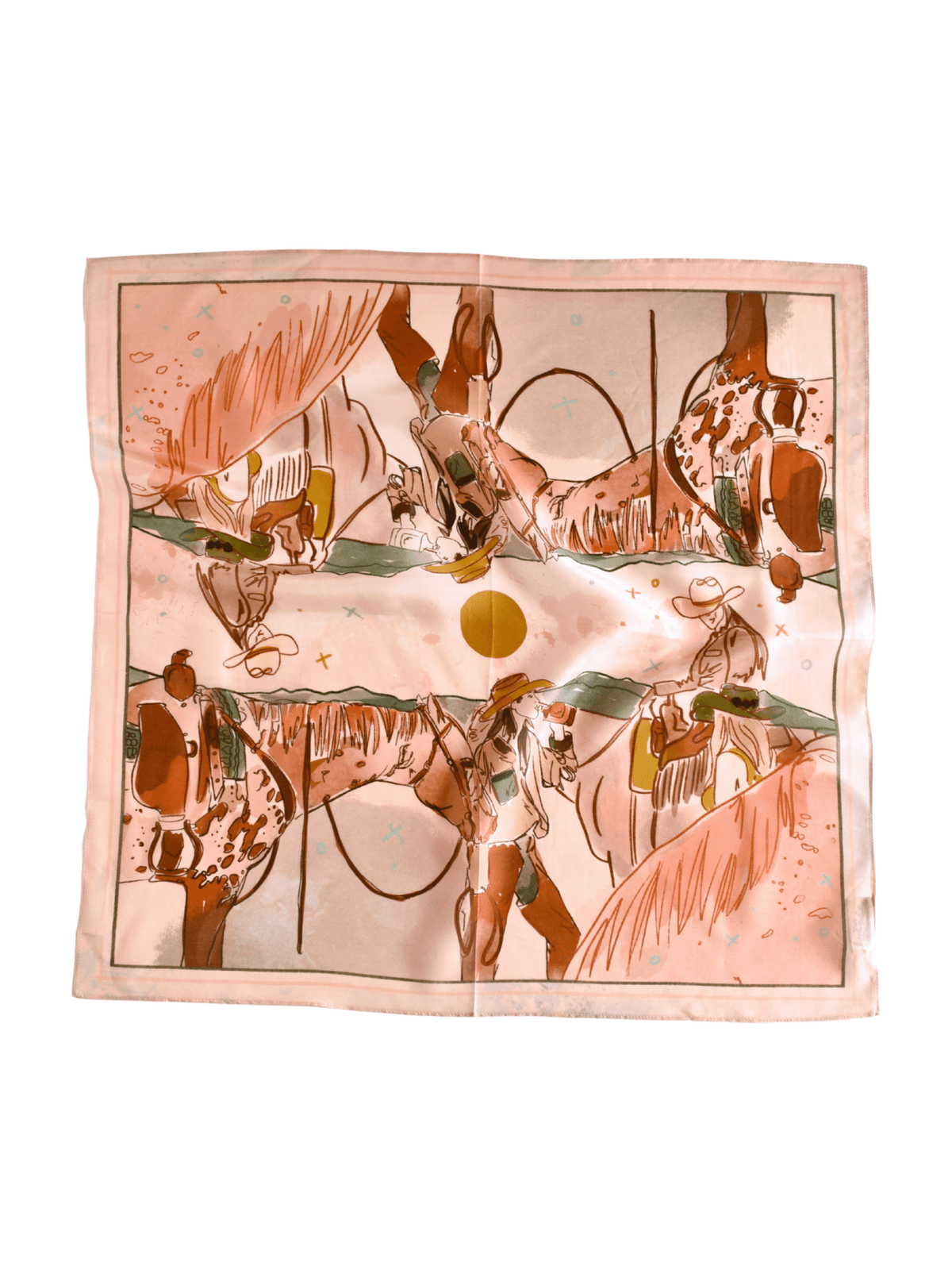 September Ride Cowgirl Silk Scarf Wild Rag - The Other Equestrian