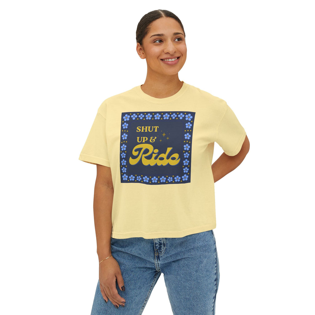 Shut Up & Ride Boxy Tee | Equestrian Horse Riding Shirt - The Other Equestrian