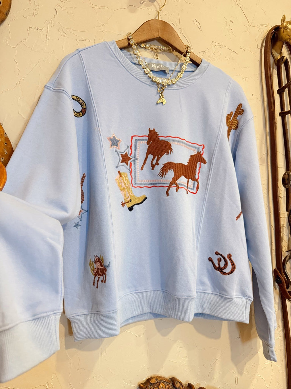 The Bixby Embroidered Sweatshirt | Rodeo Cowgirl Horse Fashion Sweatshirt - The Other Equestrian
