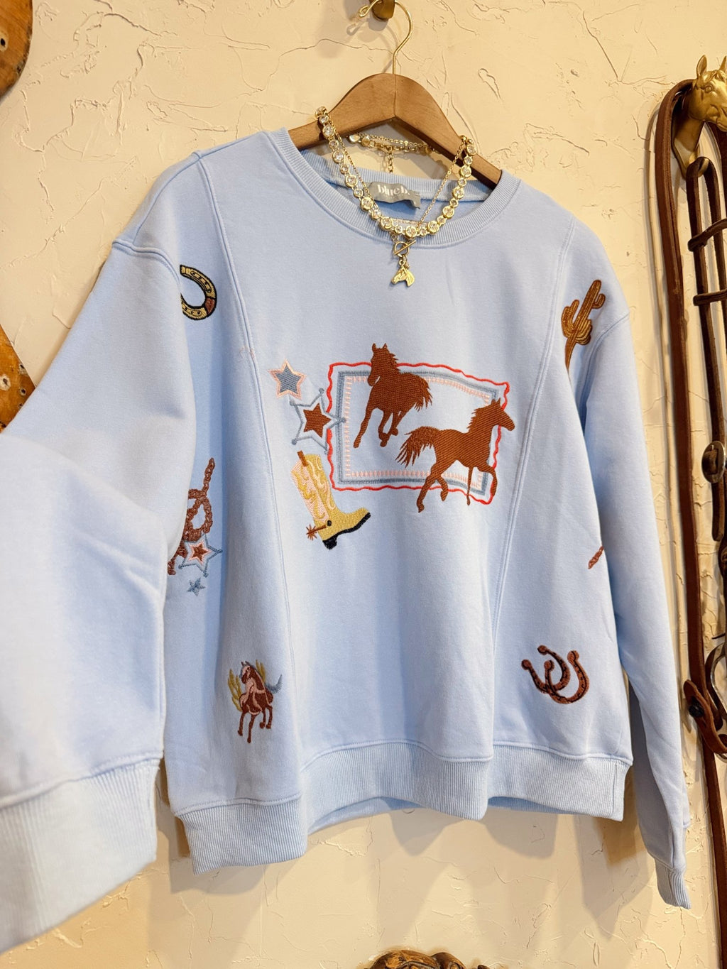 The Bixby Embroidered Sweatshirt | Rodeo Cowgirl Horse Fashion Sweatshirt - The Other Equestrian