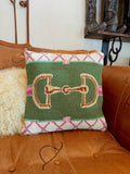 The Pink Snaffle Bit Hook Pillow PREORDER | Equestrian Home Decor Gift - The Other Equestrian