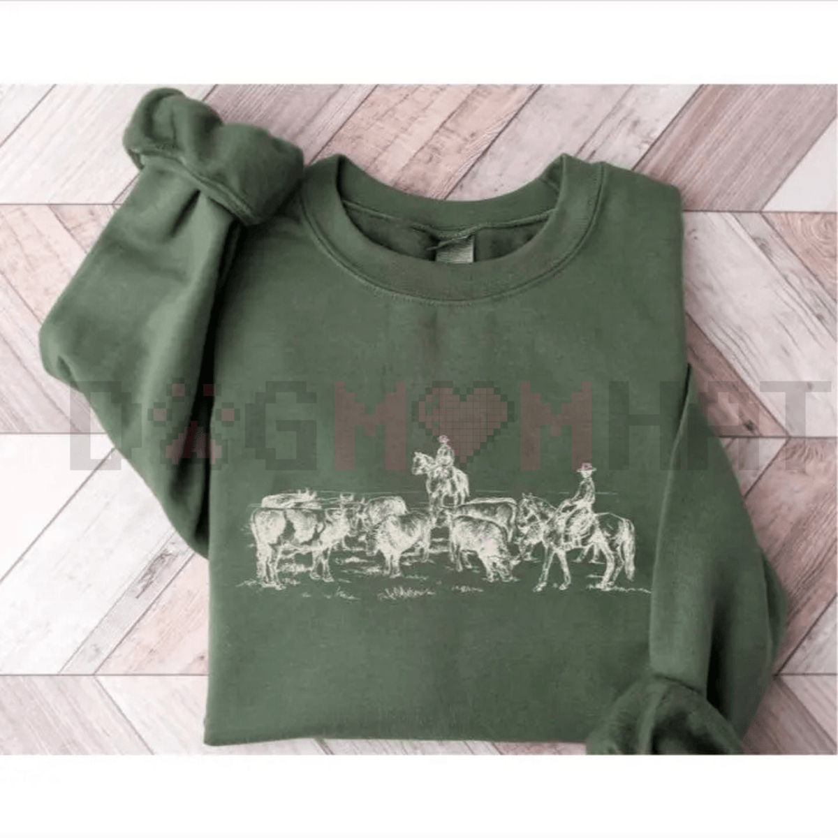 Vintage Cowboy Rodeo Sweatshirt – Retro Horse Western Crewneck, Unisex Country Lifestyle Jumper, Cowboy and Cows Graphic Pullover, Western Gift for Her & Him - The Other Equestrian